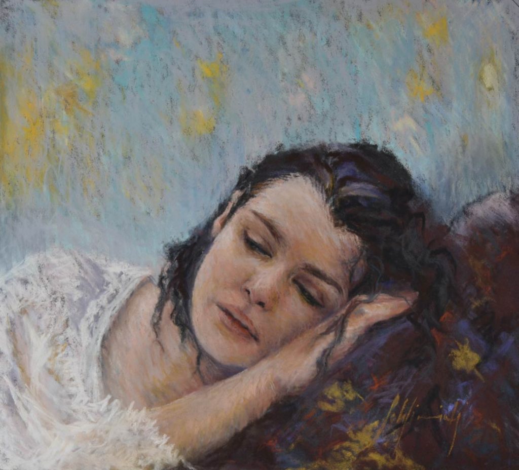 peinture-pastel-portrait-visage-femme-impressionnisme